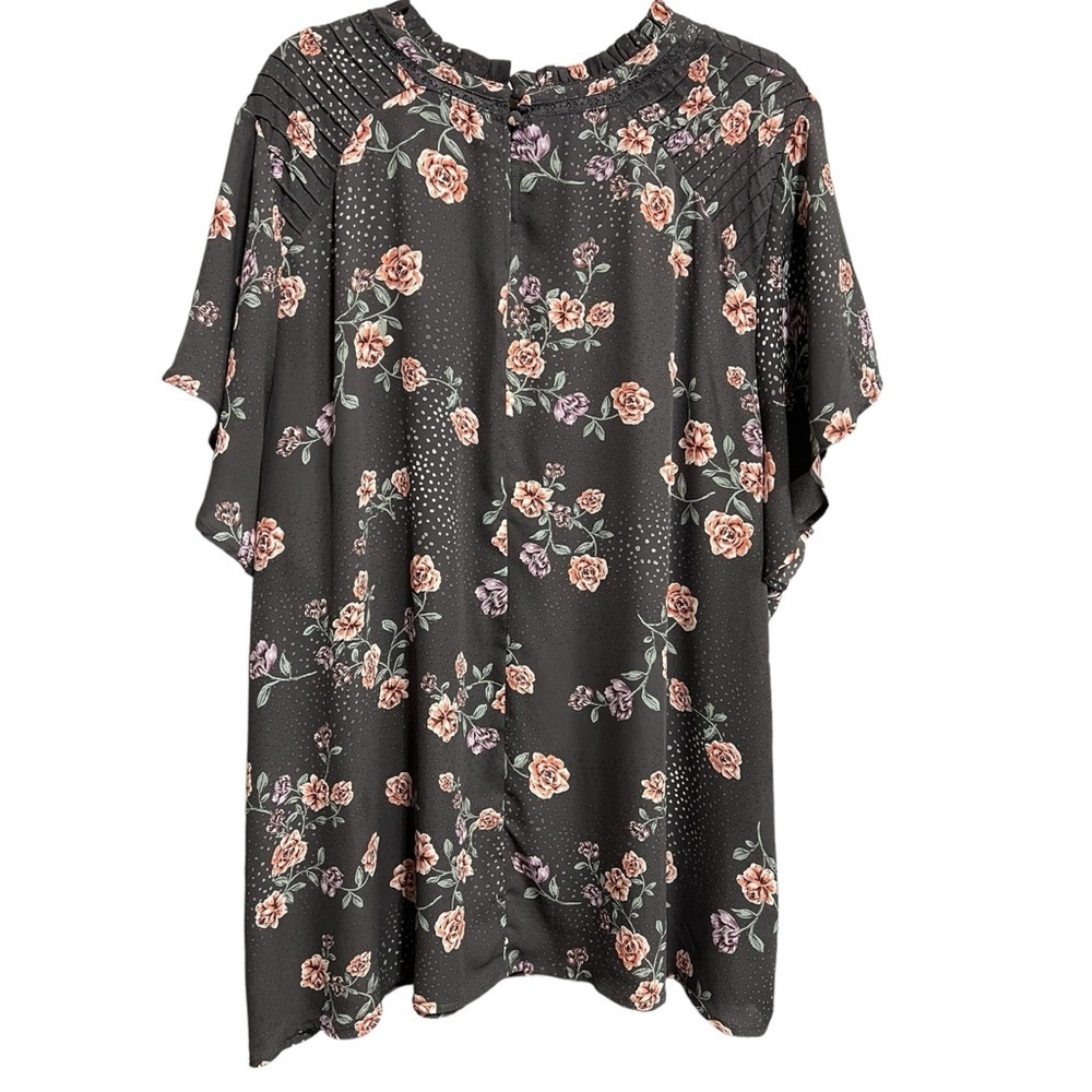Torrid Georgette Lace Inset Blouse Floral Size 5 - Picture 2 of 13